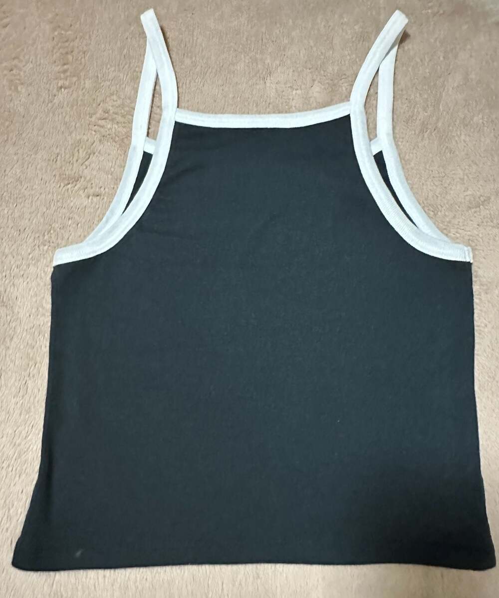 Disney Mickey & Friends Graphic Ringer Crop Tank Top Black Size Small - Picture 2 of 3